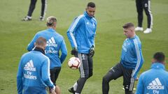 Moha Ramos, en el entrenamiento previo al Real Madrid-Eibar.