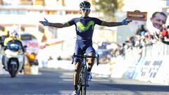Nairo Quintana celebra su victoria en el Terminillo en la Tirreno-Adri&aacute;tico.