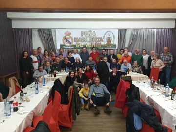 La Peña Madridista de Verín (Ourense) recibió al veterano Agustín (1980-1990) para celebrar su duodécimo aniversario.