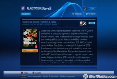 La beta de Metal Gear Online ya se puede descargar en PS3