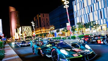 007 TINCKNELL Harry (gbr), GUNN Ross (gbr), GAMBLE Tom (gbr), Aston Martin THOR Team, Aston Martin Valkyrie #007, Hypercar, ambiance On the Lusail Boulevard during the Qatar 1812 KM, 1st round of the 2025 FIA World Endurance Championship, from February 25 to 28, 2025 on the Losail International Circuit in Lusail, Qatar - Photo Julien Delfosse / DPPI