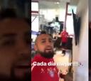 El alegre entrenamiento de Vidal en el Bayern Múnich