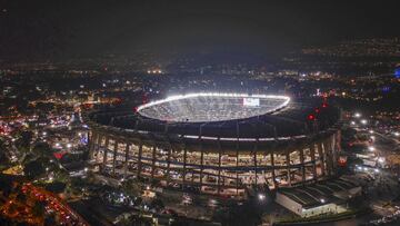 Vista aérea del Estadio Azteca.