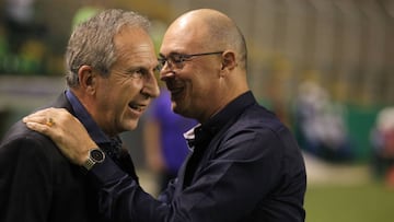 Pelusso y el DT del Bolívar hablaron al finalizar el partido de la segunda fase de la Copa Sudamericana