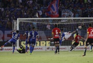 Futbol, Universidad de Chile vs Union Española
Séptima fecha, campeonato de Clausura 2016/17
El jugador de Union Española Diego Churin, marca su gol contra Universidad de Chile, durante el partido de primera division disputado en el estadio Nacional de Santiago, Chile.
19/03/2017
Ramon Monroy/Photosport
*************

Football, Universidad de Chile vs Union Española
7th date, Clousure Championship 2016/17
Union Española's player Diego Churin, scores against Universidad de Chile, during the first division football match at the Nacional stadium in Santiago, Chile.
19/03/2017
Ramon Monroy/Photosport