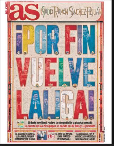 La portada de AS de la vuelta de LaLiga, premiada por el Sevilla