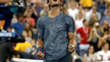 Nadal celebra su victoria ante el alemán Philipp Kohlschreiber.