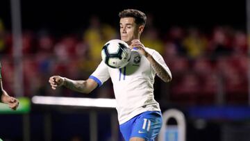 Coutinho durante el partido entre Brasil y Bolivia por Copa Am&eacute;rica.