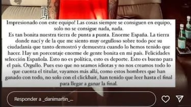 La curiosa reflexi¨®n de Dani Mart¨ªn sobre la Eurocopa: ¡°No seamos idiotas¡±