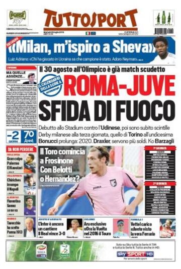 Portadas de la prensa deportiva