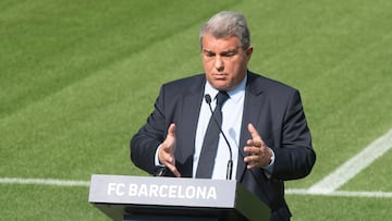 21/02/23  FC BARCELONA Presentacion de la integracion del Camp Nou al sistema Kuppel de Seguridad aerea
Joan Laporta PRESIDENTE 