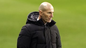 Zinedine Zidane, entrenador del Real Madrid, en la semifinal de la Supercopa de España contra el Athletic.