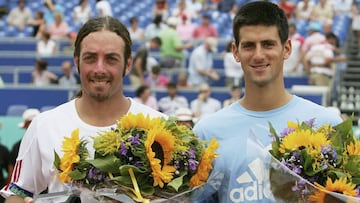 El serbio (derecha), tercer cabeza de serie en aquel torneo, venci&oacute; en dos sets al vi&ntilde;amarino en su primera final ATP. 