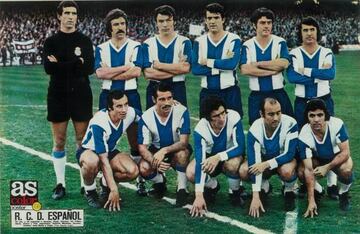 Una formación del histórico Espanyol 1972-73 que se publicó en AS Color.