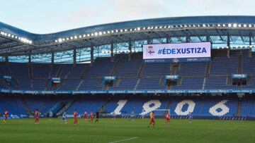 Imagen del Deportivo - Fuenlabrada disputado en Riazor en 2020.