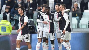 Jugadores de la Juventus celebrando un gol de Cristiano Ronaldo.