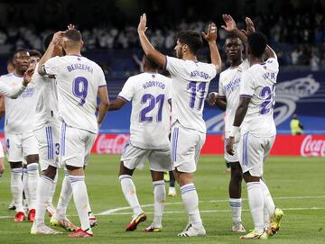 3-1. Marco Asensio celebra el tercer gol.