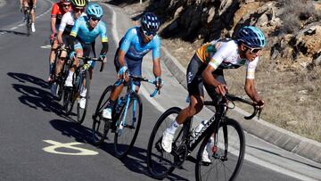 Egan Bernal tira del grupo durante la cuarta etapa de la Volta a Catalunya con final en La Molina.