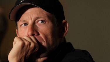 SACRAMENTO, CA - MAY 14: Lance Armstrong of Team Radio Shack addresses the media during a press conference prior to the 2010 Tour of California at the Sacramento Convention Center on May 14, 2010 in Sacramento, California. (Photo by Doug Pensinger/Getty I