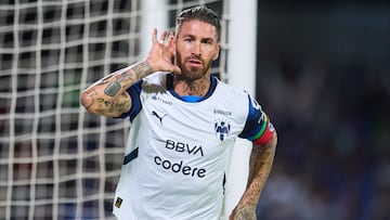 Sergio Ramos celebrates his goal 0-1 of Monterrey during the 11th round match between Cruz Azul and Monterrey as part of the Liga BBVA MX, Torneo Clausura 2025 at Olimpico Universitario Stadium, on March 08, 2025 in Mexico City, Mexico.