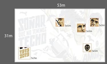 El Valencia preservará partes simbólicas del tifo de la final de Sevilla