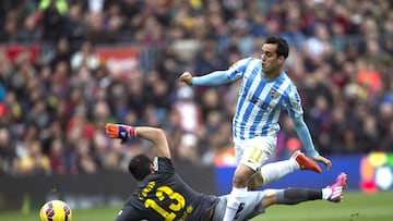 Así anotó Juanmi al Barça el 21-2-2015,