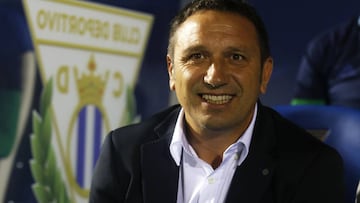 El entrenador de la Real Sociedad, Eusebio Sacristán, durante el partido entre el Leganés y la Real Sociedad en Butarque el 28 de octubre de 2016.