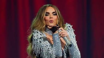 Melody, representing Spain, takes part in dress rehearsal 2 for the Grand Final of the 2025 Eurovision Song Contest, in Basel, Switzerland, May 16, 2025. REUTERS/Denis Balibouse