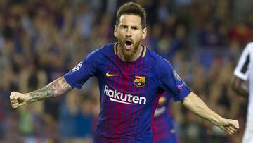 Messi celebra un gol a la Juventus.