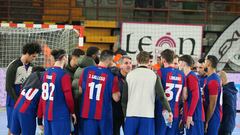 La plantilla del Barça de balonmano, en León.