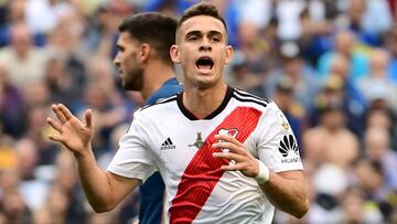Rafael Santos Borré fue figura en la victoria de River Plate ante Gimnasia.