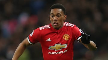 El extremo francés del Manchester United, Anthony Martial, durante un partido.