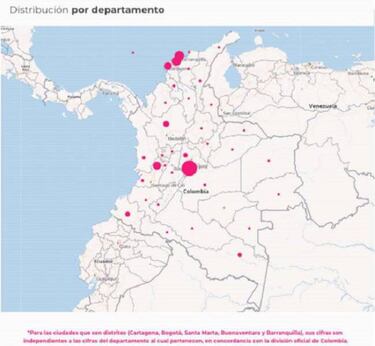 Mapa de casos y muertes por coronavirus por departamentos en Colombia: hoy, 18 de octubre
