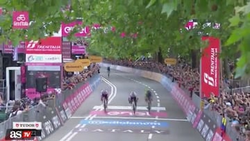 En la primera etapa del Giro, el ciclista ecuatoriano venció a Pogacar en el sprint