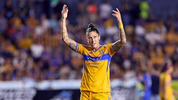 during the Semi-final second leg match between Tigres UANL and Cruz Azul as part of the Liga BBVA MX Femenil, Torneo Apertura 2025 at Universitario Stadium, on November 16, 2025 in Monterrey, Nuevo Leon, Mexico.