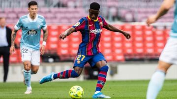 Ilaix Moriba, en el partido contra el Celta de esta temporada.