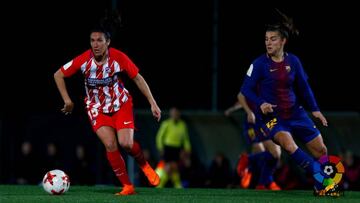 Meseguer y Patri Guijarro durante el partido de la jornada.