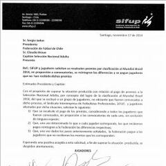 Dan a conocer carta enviada por los excluidos a Claudio Bravo