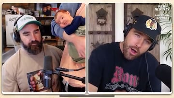 Travis Kelce’s emotional first meeting with niece Finn goes live on podcast with his brother