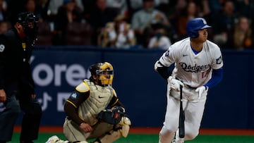 Seoul (Korea, Republic Of), 21/03/2024.- Shohei Ohtani (R) of Los Angeles Dodgers in action during the 2024 MLB Seoul Series game between the Los Angeles Dodgers and the San Diego Padres at Gocheok Sky Dome in Seoul, South Korea, 21 March 2024. (Corea del Sur, Seúl) EFE/EPA/JEON HEON-KYUN