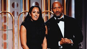 Dwayne &#039;La Roca&#039; Johnson con su hija Simone en una gala