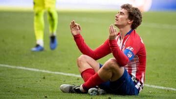 Griezmann, en un partido con el Atlético en su primera etapa.
