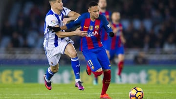 Neymar contra la Real Sociedad. 