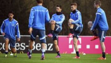 Jugadores de la selecci&oacute;n alemana, durante un entrenamiento