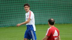 Yuri Zhirkov durante un entrenamiento con la selecci&oacute;n.