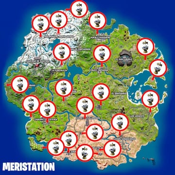 Todas las ubicaciones de bancos de mejoras de la Temporada 2 de Fortnite Cap&iacute;tulo 3