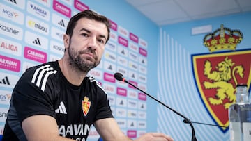 29-08-2025. Rueda de prensa de Gabi Fernandez, entrenador Del Real Zaragoza.