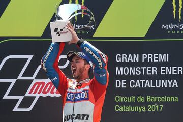 La de Cataluña fue la segunda victoria consecutiva para Andrea Dovizioso en 2017 y su cuarta en la máxima categoría. Cogió el liderato a falta de nueve vueltas para el final y se aprovechó de la pelea entre Márquez y Pedrosa por la segunda posición. Fueron dos victorias consecutivas para Ducati, con la de Mugello, un hito que no lograba la firma italiana desde los tiempos de Casey Stoner.