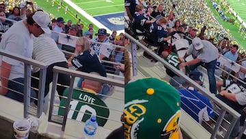 Las impactantes imágenes de una pelea en el Dallas vs Green Bay