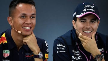 Alex Albon y Sergio P&eacute;rez. 